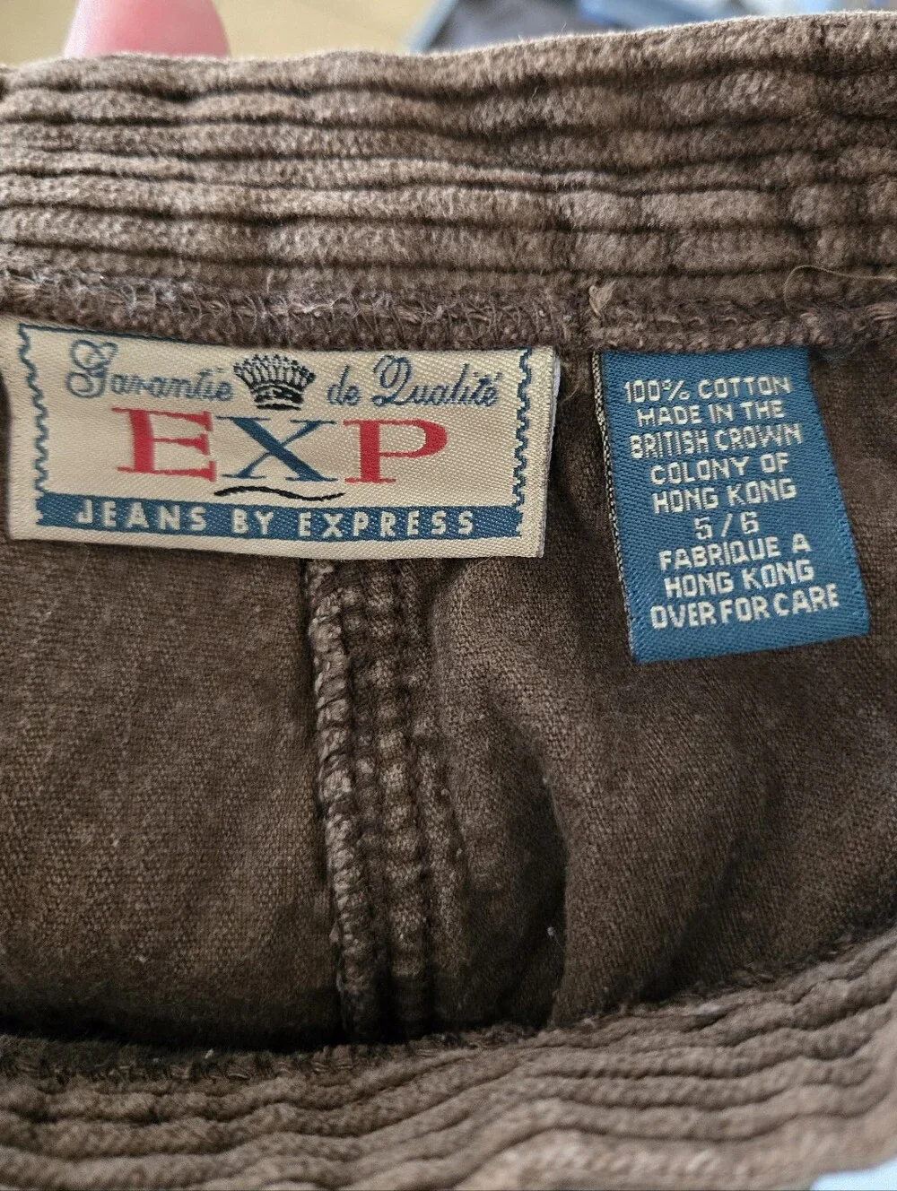 🤎 Vintage 80s/90s Express EXP Jeans Brown Corduroy A-Line Mini Skirt Size 5/6